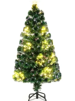 COSTWAY Künstliche Weihnachtsbäume<120 cm Künstlich Weihnachtsbaum mit Beleuchtung in Grün