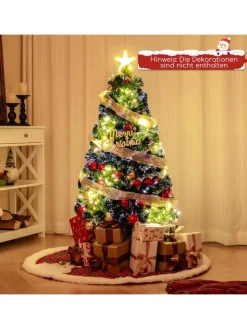 COSTWAY Künstliche Weihnachtsbäume<120 cm Künstlich Weihnachtsbaum mit Beleuchtung in Grün