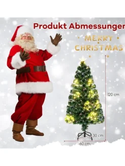 COSTWAY Künstliche Weihnachtsbäume<120 cm Künstlich Weihnachtsbaum mit Beleuchtung in Grün