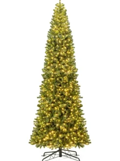 COSTWAY Künstliche Weihnachtsbäume<360 cm Künstlicher Weihnachtsbaum mit Beleuchtung in Grün