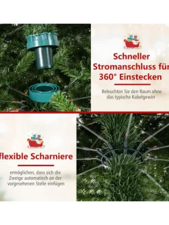 COSTWAY Künstliche Weihnachtsbäume<360 cm Künstlicher Weihnachtsbaum mit Beleuchtung in Grün