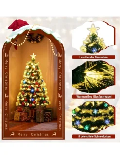 COSTWAY Künstliche Weihnachtsbäume<120 cm Künstlicher Weihnachtsbaum mit Beleuchtung in Grün