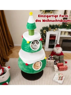 COSTWAY Katzen<153 cm Kratzbaum für Weihnachten Katzenbaum in Grün