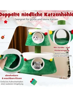 COSTWAY Katzen<153 cm Kratzbaum für Weihnachten Katzenbaum in Grün