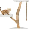 COSTWAY Katzen<90 cm Kratzbaum Holz in Weiß