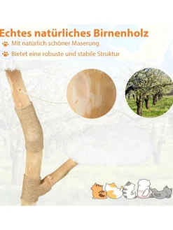 COSTWAY Katzen<90 cm Kratzbaum Holz in Weiß
