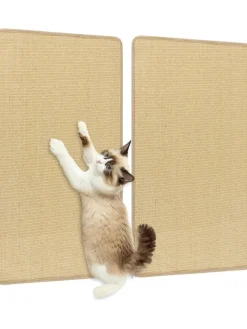 COSTWAY Katzen<2 er Kratzbrett Wand in Hellbraun