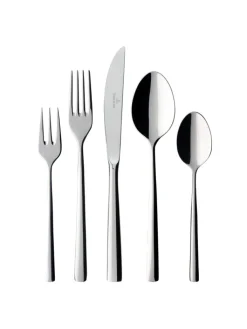 Villeroy & Boch Gedeckter Tisch<30 er-Set Piemont Tafelbesteck in Silber