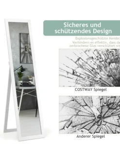COSTWAY Spiegel<2 in 1 Ganzkörperspiegel in Weiß