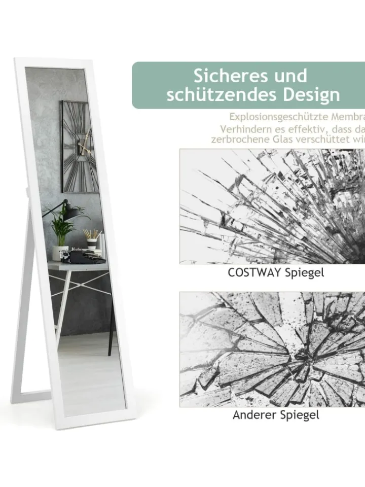 COSTWAY Spiegel<2 in 1 Ganzkörperspiegel in Weiß