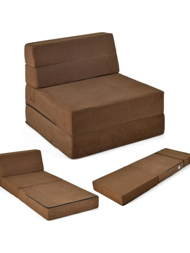 COSTWAY Betten & Matratzen<3 in 1 Schlafsofa in Braun