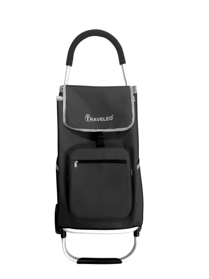 COFI 1453 Einkaufstaschen & -Trolleys<56 L Einkauf Trolley Einkaufswagen Shopping in Schwarz
