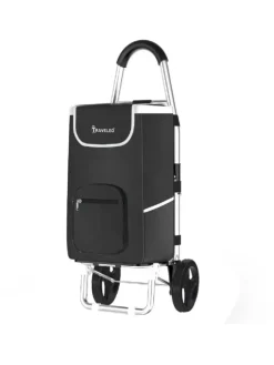 COFI 1453 Einkaufstaschen & -Trolleys<56 L Einkauf Trolley Einkaufswagen Shopping in Schwarz