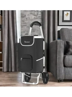 COFI 1453 Einkaufstaschen & -Trolleys<56 L Einkauf Trolley Einkaufswagen Shopping in Schwarz