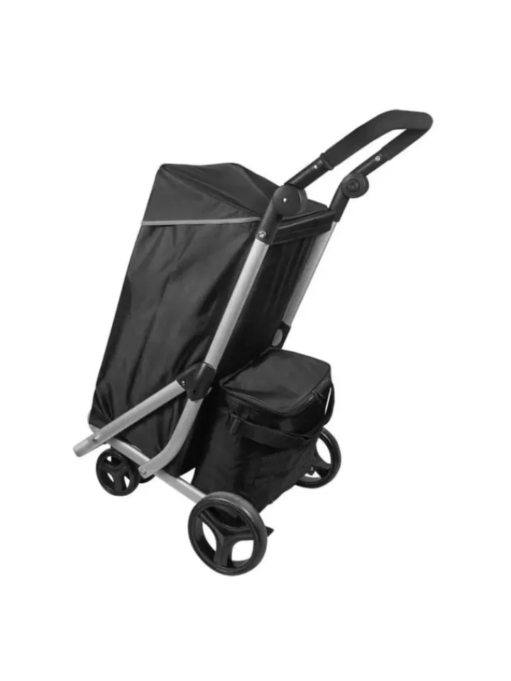 Cheffinger Einkaufstaschen & -Trolleys<48 L Einkaufswagen + 12 L Kühltasche Einkauf Trolley Trolley in Schwarz