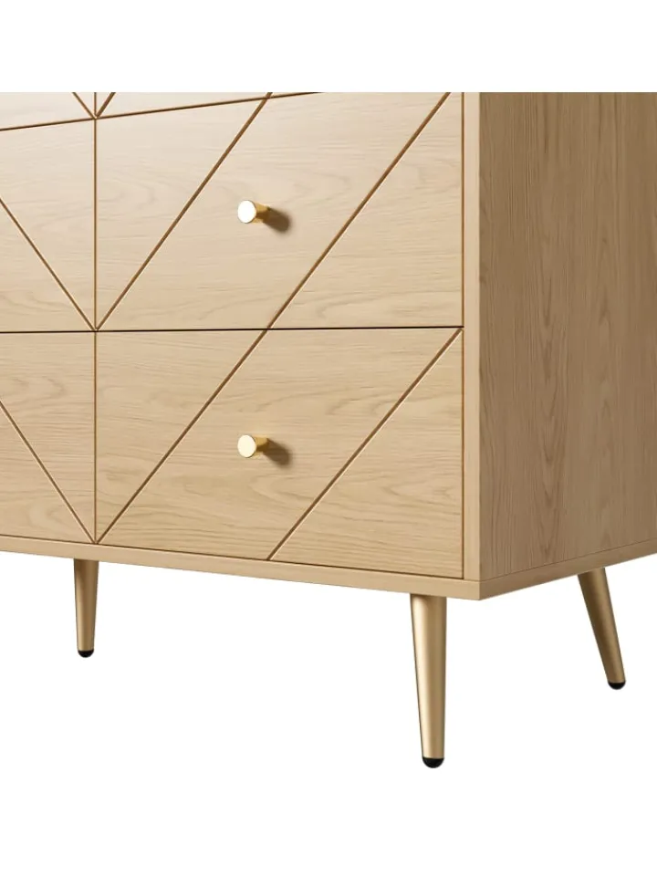 ABRIHOME Regale & Schränke<9 Schubladen Kommode mit Eisenbeinen und Eleganten Geometrischen Mustern
