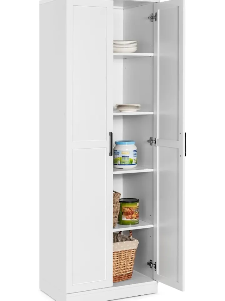 COSTWAY Regale & Schränke<5 stöckiger Hochschrank in Weiß
