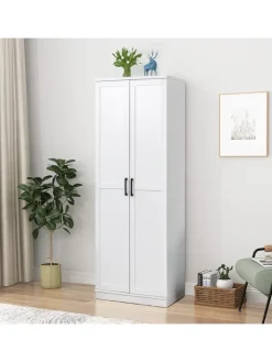COSTWAY Regale & Schränke<5 stöckiger Hochschrank in Weiß