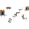 COSTWAY Katzen<6 tlg. Kletterwand Katzen Kratzbaum in Grau