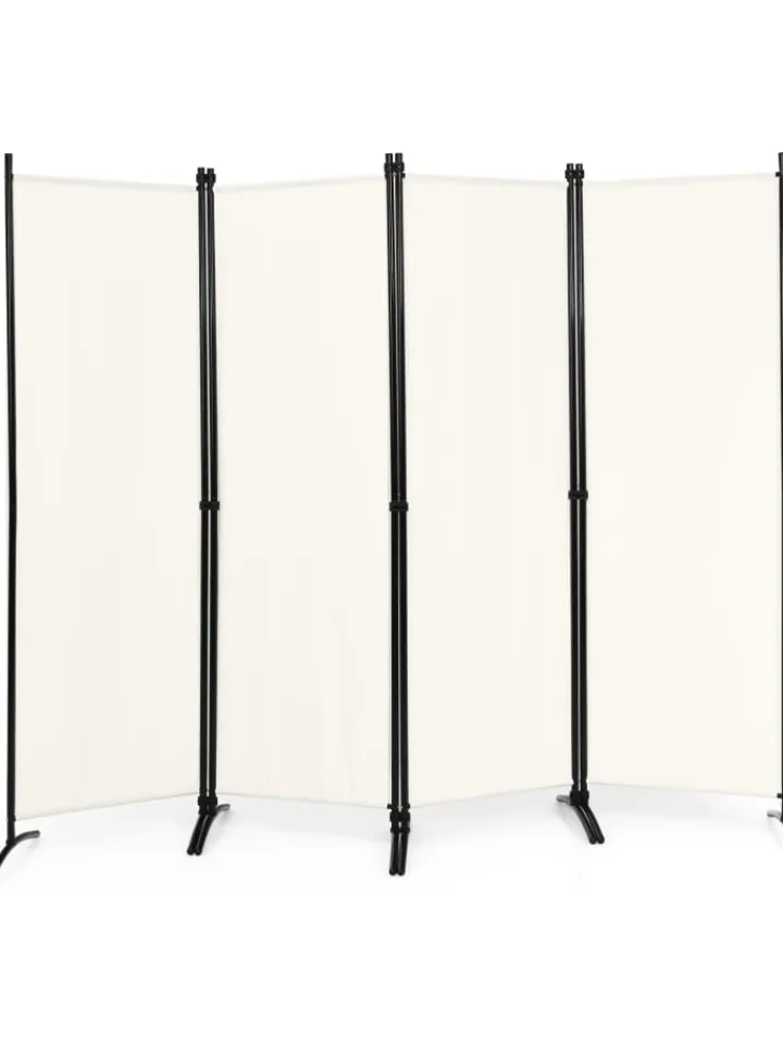 COSTWAY Paravents<4 tlg. Raumteiler 173cm in Beige