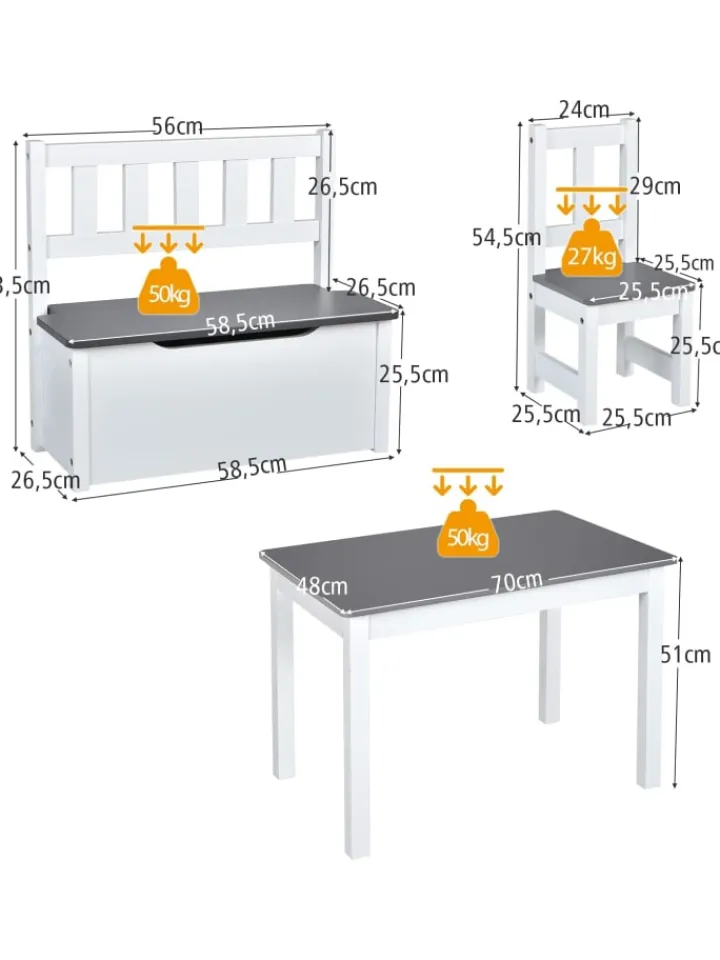 COSTWAY Möbel-Sets<4 tlg. Set Sitzgruppe in Grau