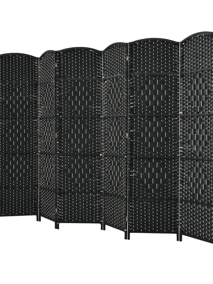 COSTWAY Paravents<6 tlg. Trennwand Raumteiler 273 x 180 cm in Schwarz