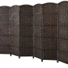 COSTWAY Paravents<6 tlg. Trennwand Raumteiler 273 x 180 cm in Braun
