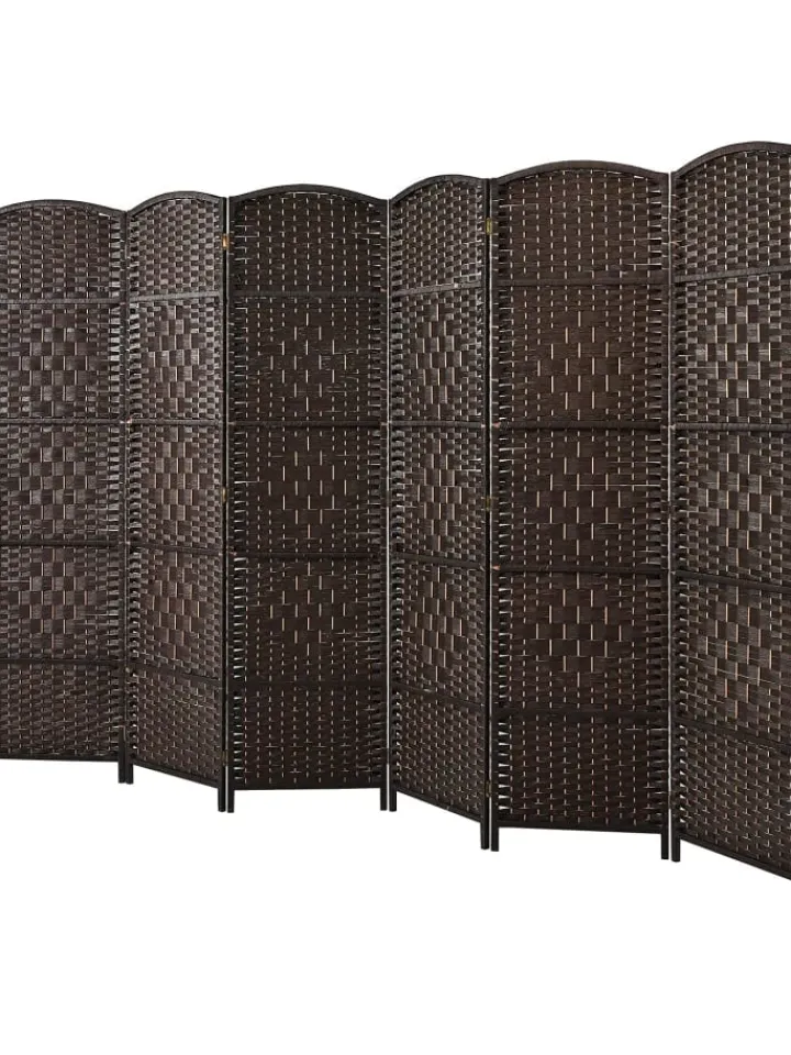 COSTWAY Paravents<6 tlg. Trennwand Raumteiler 273 x 180 cm in Braun
