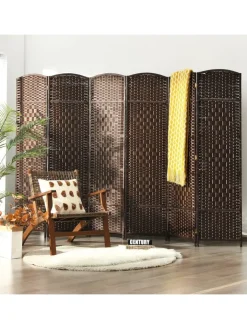COSTWAY Paravents<6 tlg. Trennwand Raumteiler 273 x 180 cm in Braun