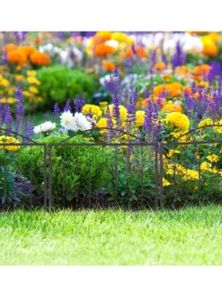relaxdays Gartendekoration<4 x Beetzaun in Schwarz