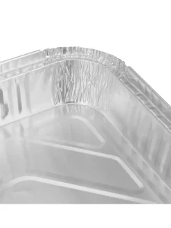 relaxdays Grillen<25 x Aluschalen in Silber - (B)31 x (H)4,5 x (T)21 cm