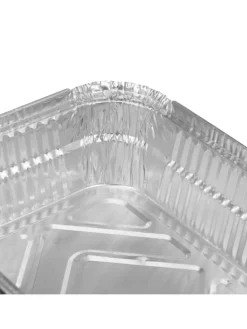 relaxdays Grillen<50 x Aluschalen in Silber - (B)18,5 x (H)4,5 x (T)13 cm