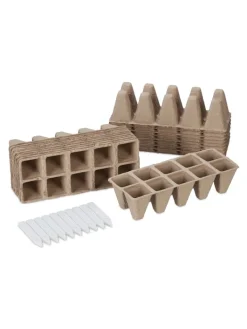 relaxdays Pflanzen & Zubehör<200 x Anzuchttöpfe in Braun - (B)3,5 x (H)5,5 x (T)3,5 cm