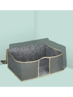 relaxdays Weitere Haushaltshelfer<2 x Aufbewahrungstasche für Bettdecken in Grau - (B)60 x (H)25 x (T)44 cm
