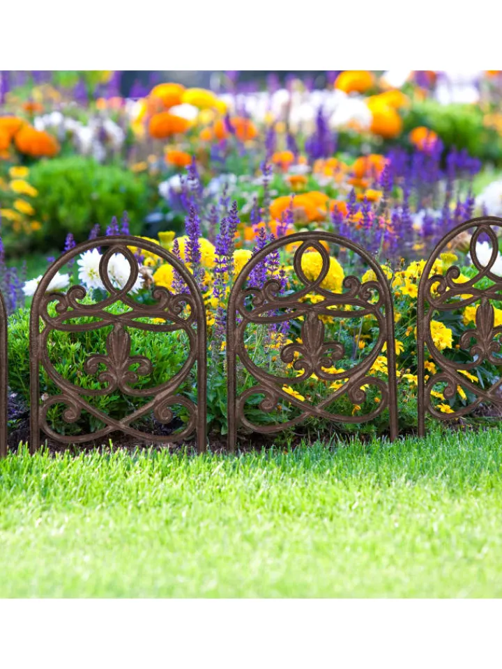 relaxdays Gartendekoration<10 x Beetzaun in Dunkelbraun - (B)17,5 x (H)32,5 cm