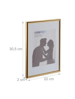 relaxdays Foto & Video<24 x Bilderrahmen "A4" in Gold
