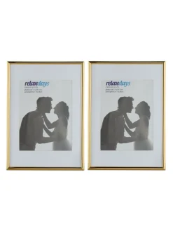 relaxdays Foto & Video<10 x Bilderrahmen "A4" in Gold