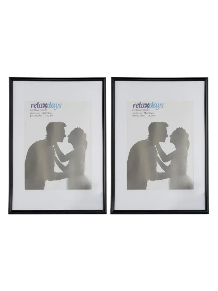 relaxdays Foto & Video<24 x Bilderrahmen "A4" in Schwarz