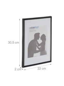 relaxdays Foto & Video<4 x Bilderrahmen "A4" in Schwarz