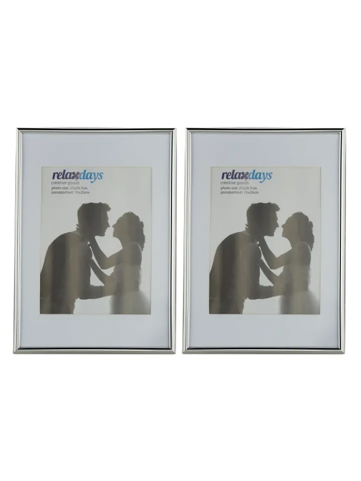 relaxdays Foto & Video<24 x Bilderrahmen "A4" in Silber