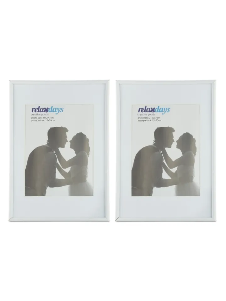relaxdays Foto & Video<4 x Bilderrahmen "A4" in Weiß
