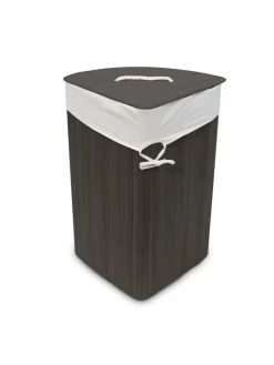relaxdays Wäschekörbe & -Ständer<2 x Eckwäschekorb in Schwarz - (B)49,5 x (H)65 x (T)37 cm