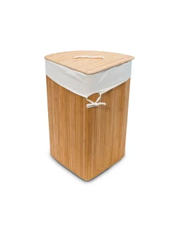 relaxdays Wäschekörbe & -Ständer<2 x Eckwäschekorb Natur - (B)49,5 x (H)65 x (T)37 cm