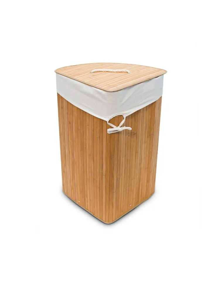 relaxdays Wäschekörbe & -Ständer<2 x Eckwäschekorb Natur - (B)49,5 x (H)65 x (T)37 cm
