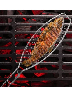 relaxdays Grillen<6 x Fischbräter in Silber