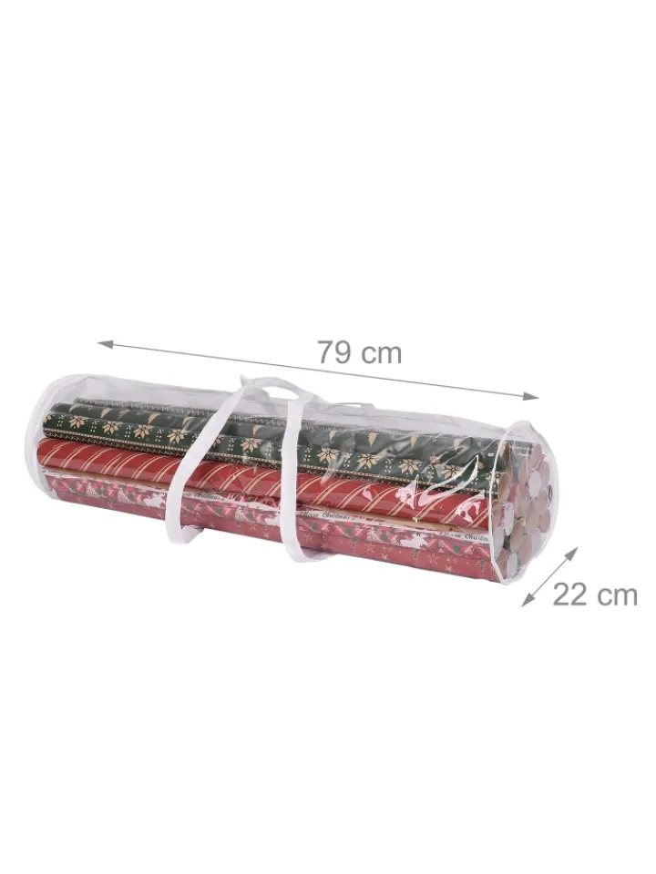 relaxdays Aufbewahren & Servieren<2 x Geschenkpapier Aufbewahrung in Transparent - (H)79 x Ø 22 cm