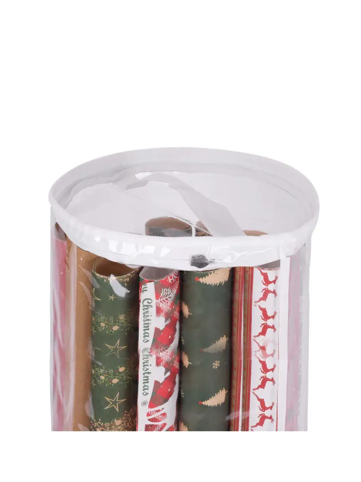relaxdays Aufbewahren & Servieren<2 x Geschenkpapier Aufbewahrung in Transparent - (H)79 x Ø 22 cm
