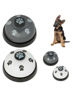 relaxdays Hunde<4 x Haustier Trainingsglocke in Bunt - (H)4,5 x Ø 7 cm