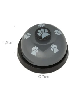 relaxdays Hunde<4 x Haustier Trainingsglocke in Bunt - (H)4,5 x Ø 7 cm