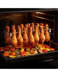 relaxdays Grillen<2 x Hähnchenschenkelhalter in Silber